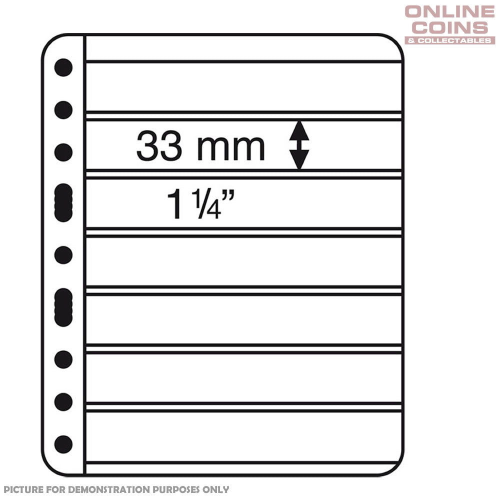 Lighthouse Vario 7 Pocket Black Stamp Stock Album Pages Pack of 5